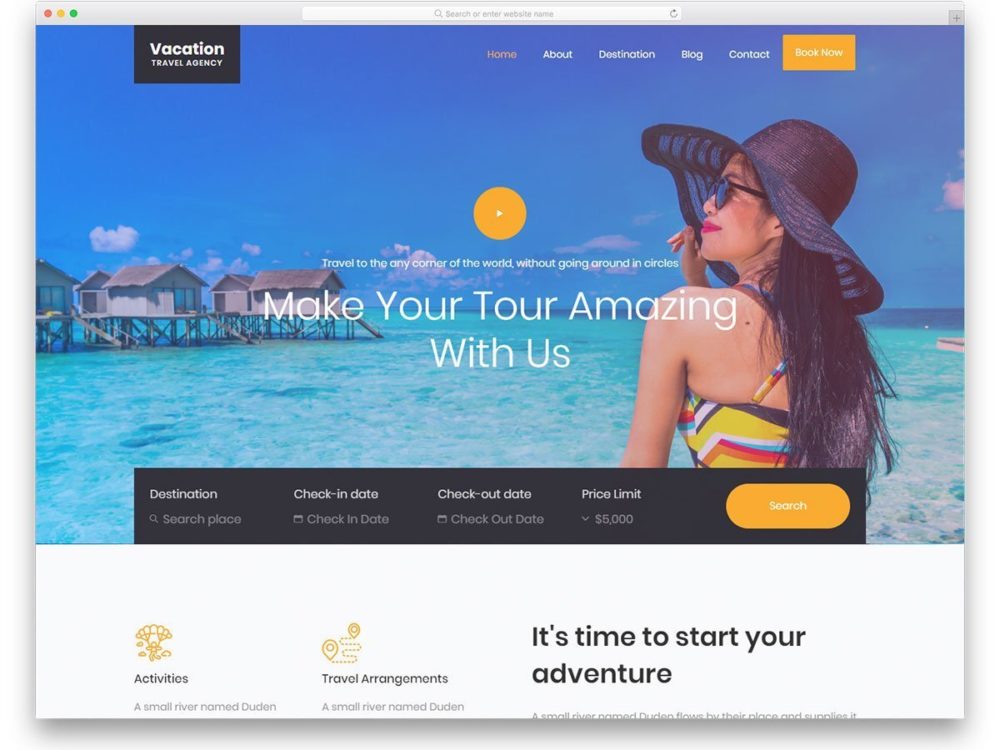 thiết kế website du lịch trực tuyến