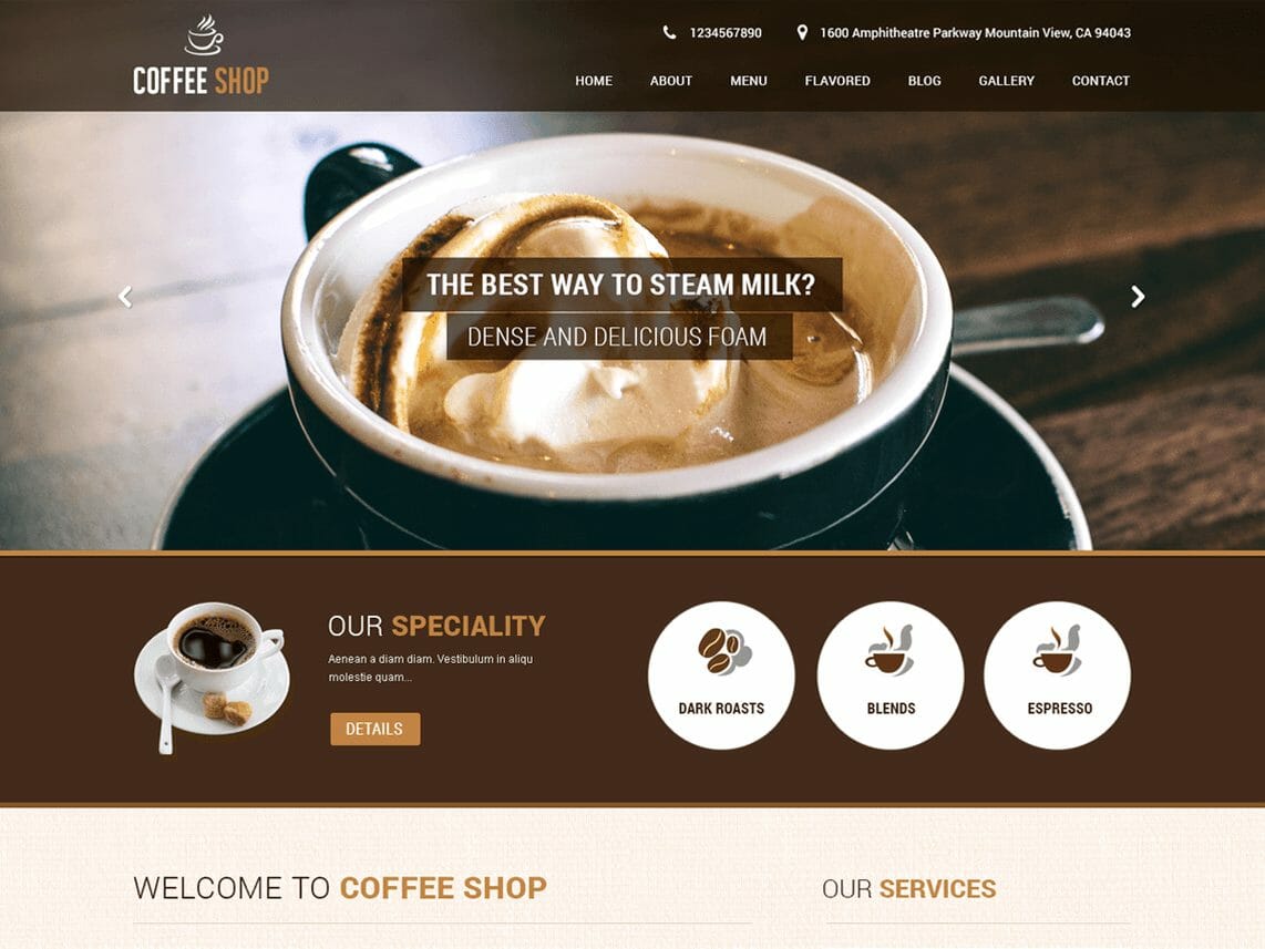 website cà phê